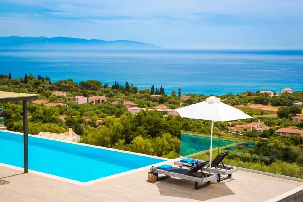 New Villa Blue With Private Pool At Trapezaki Livathos  Exterior photo