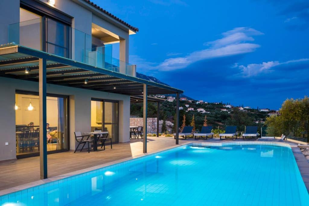 New Villa Blue With Private Pool At Trapezaki Livathos  Exterior photo