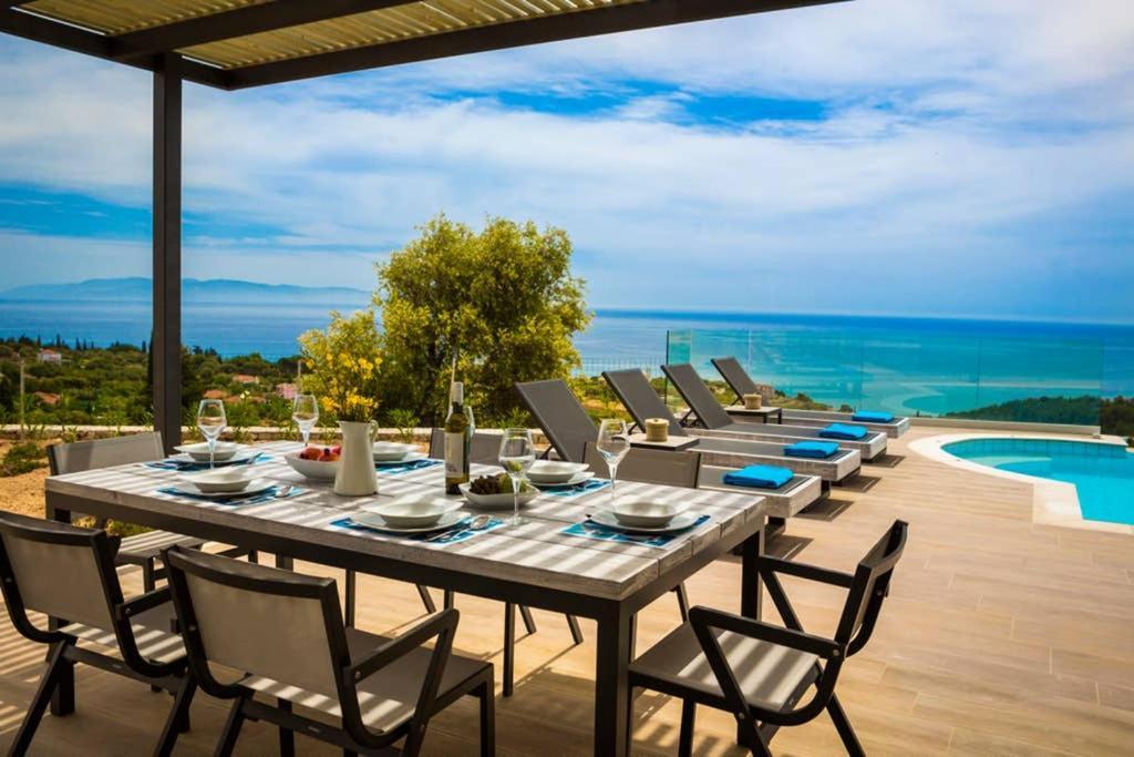 New Villa Blue With Private Pool At Trapezaki Livathos  Exterior photo